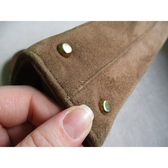 Vintage 1970s Brown Suede Leather Life Stride Purse - Picture 9 of 10